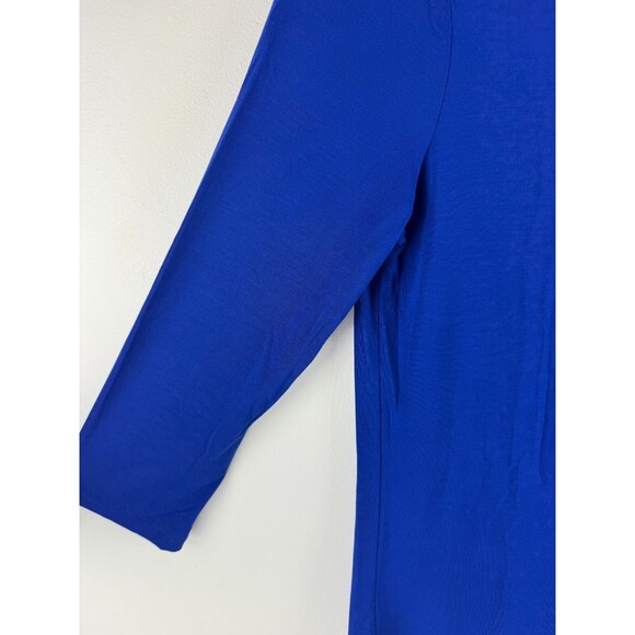 NWT Cable Gauge Top Size M Blue Pull Over 3/4 Sleeve, round neck - Picture 9 of 13